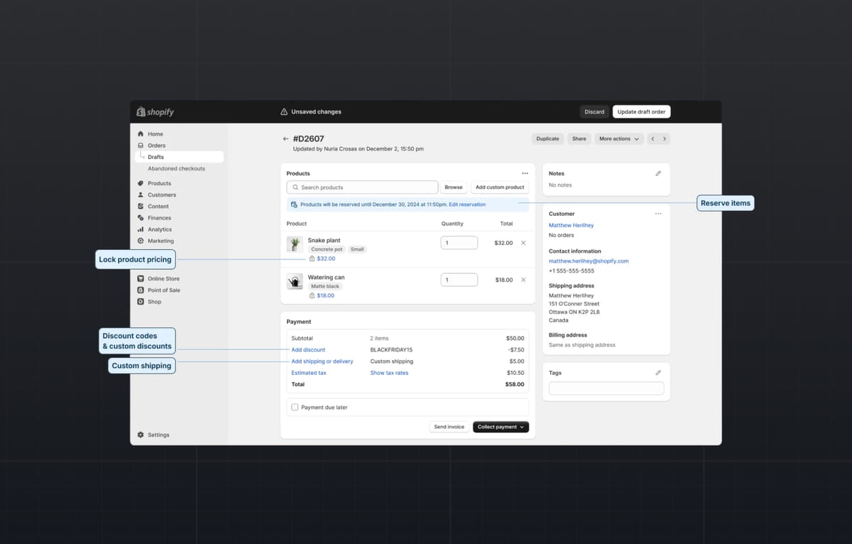 Shopify Draft Orders for B2B Ecommerce
