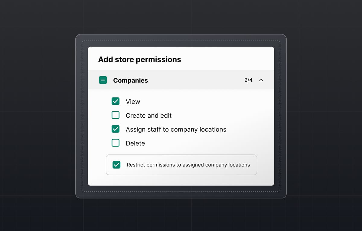 Shopify Private Order Portal Account Permissions
