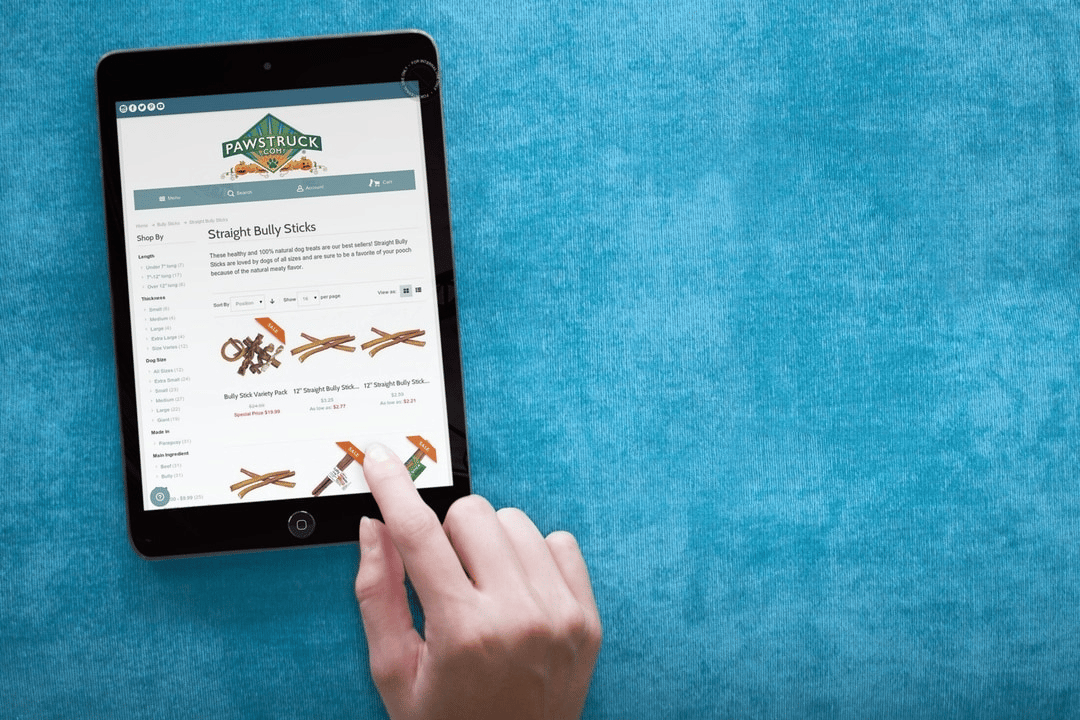 Interacting with a website on mobile