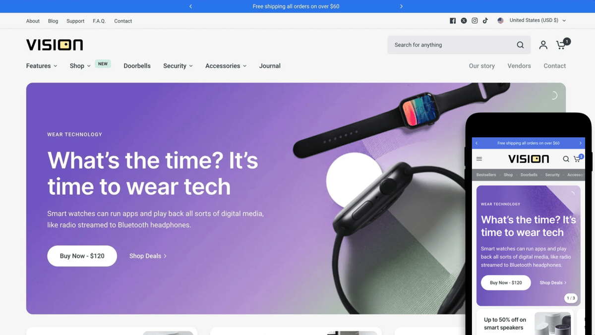 Vision Shopify B2B Theme