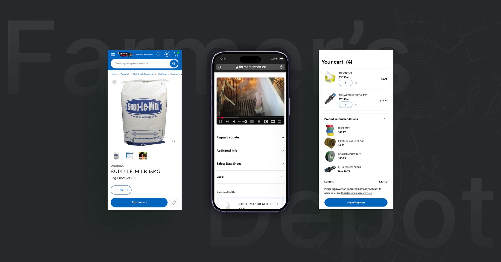 Farmers Depot product catalog with company pricing
