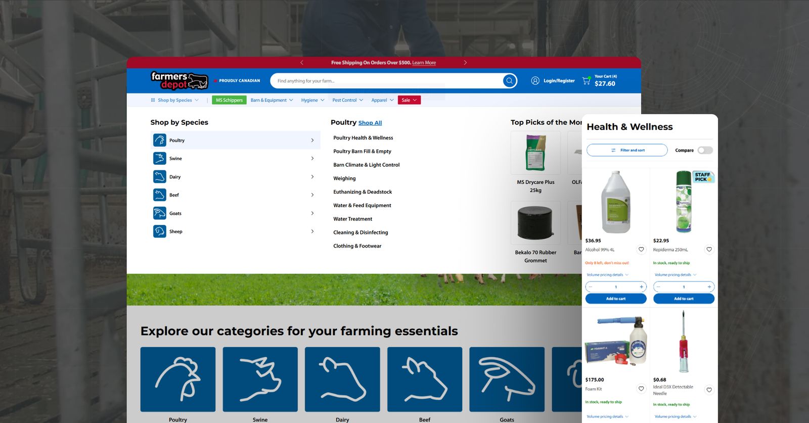Farmers Depot B2B storefront on Shopify