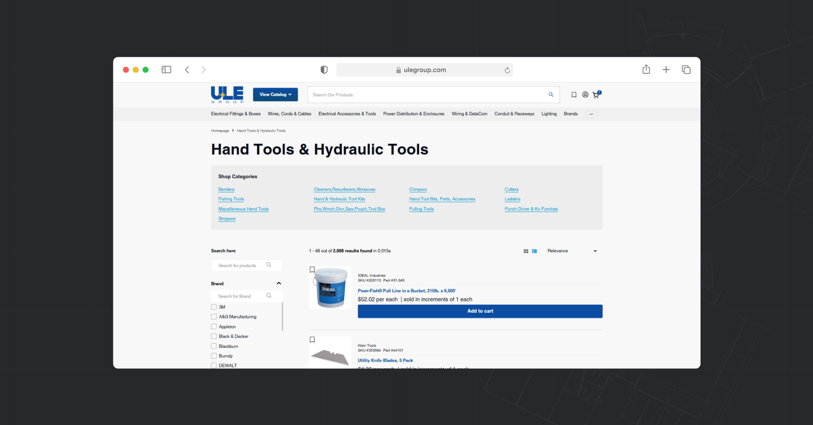 ULE Group B2B customer portal with account-based custom pricing