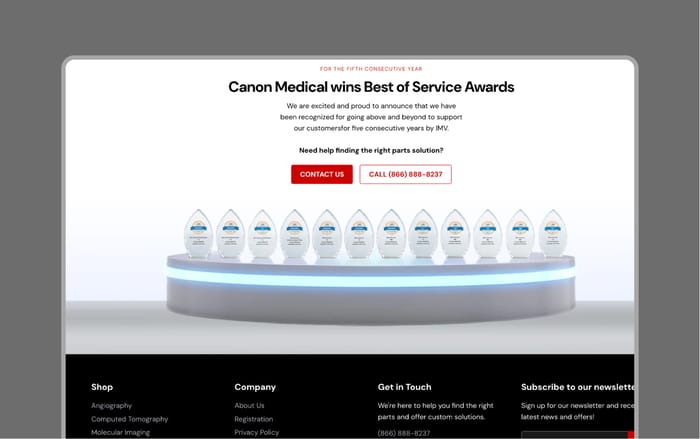 Canon Medical Systems storefront screen 9