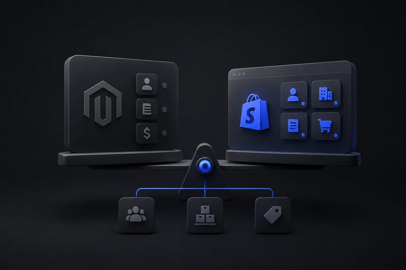 Magento Vs. Shopify Plus for B2B: Company Accounts, Custom Pricing & Wholesale Features Compared