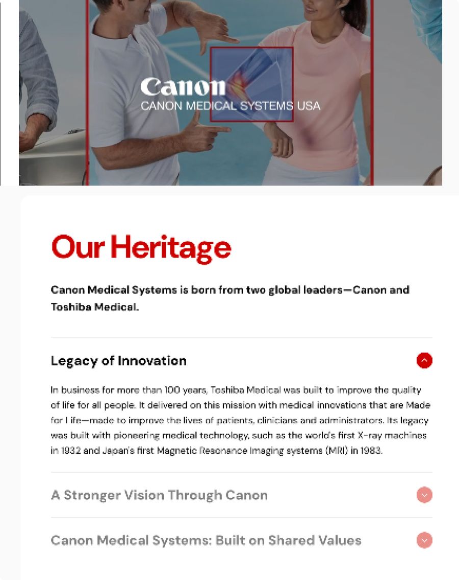 Canon Medical Systems brand page