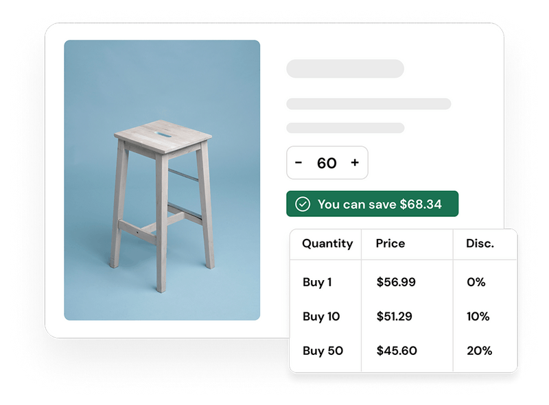 Tiered pricing options with discounts